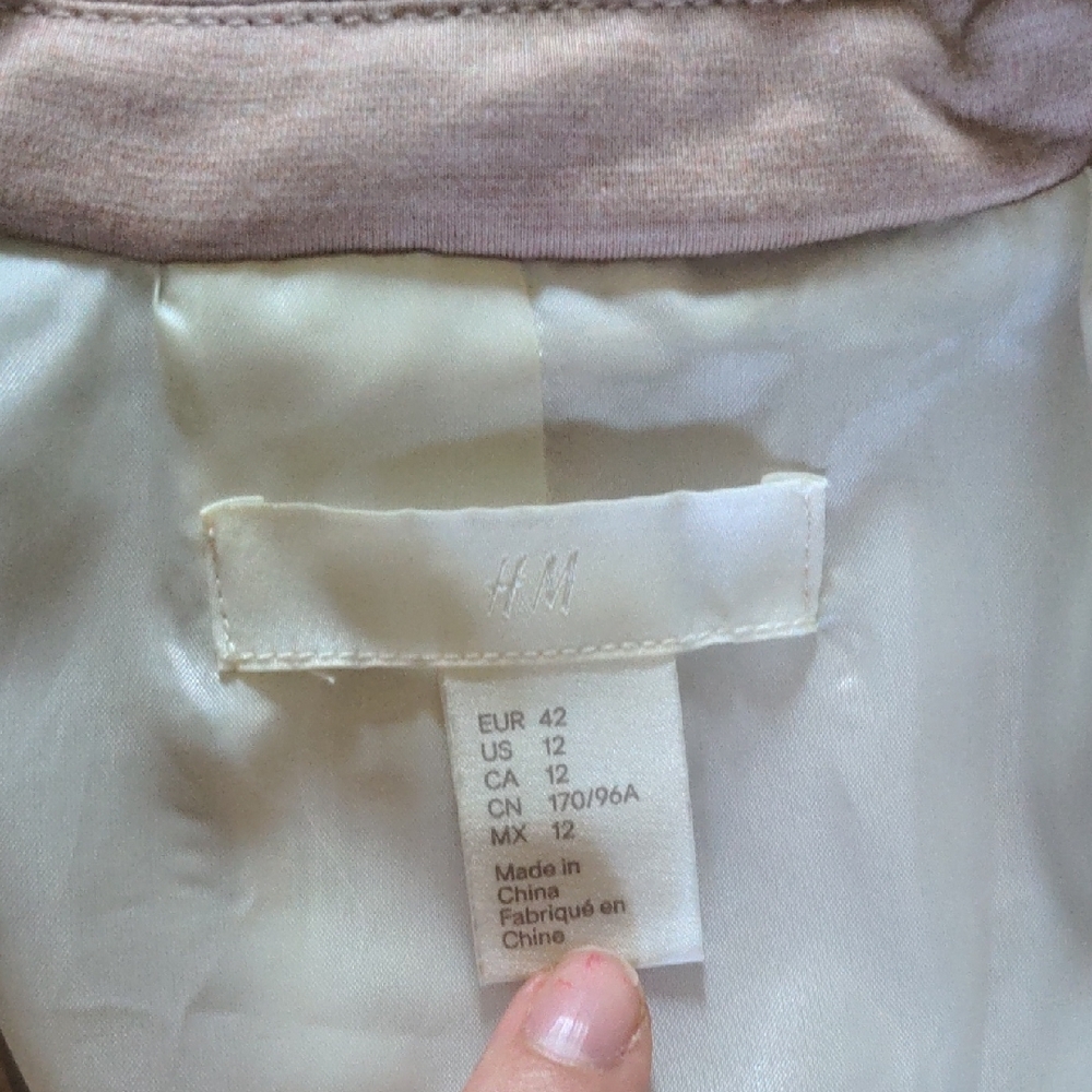 H&M Light Beige/pink Blazer Size 12 - Picture 2 of 5